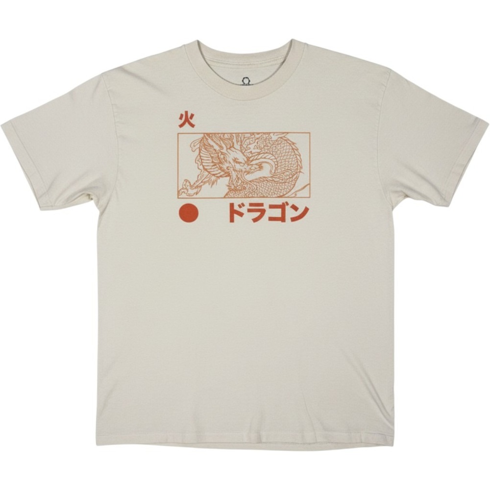 Empyre Golden Dragon Graphic T-Shirt Cream Beige Men's Size Large Streetwear Y2K